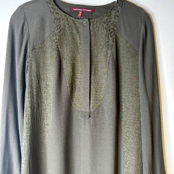 Comptoir Des Cotonniers Shirt Dress Women 6 Brown Mixed Media Corpcore Twee NWOT - Picture 3 of 11